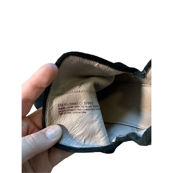 Hinge Suede Black Heeled Booties - Picture 4 of 11